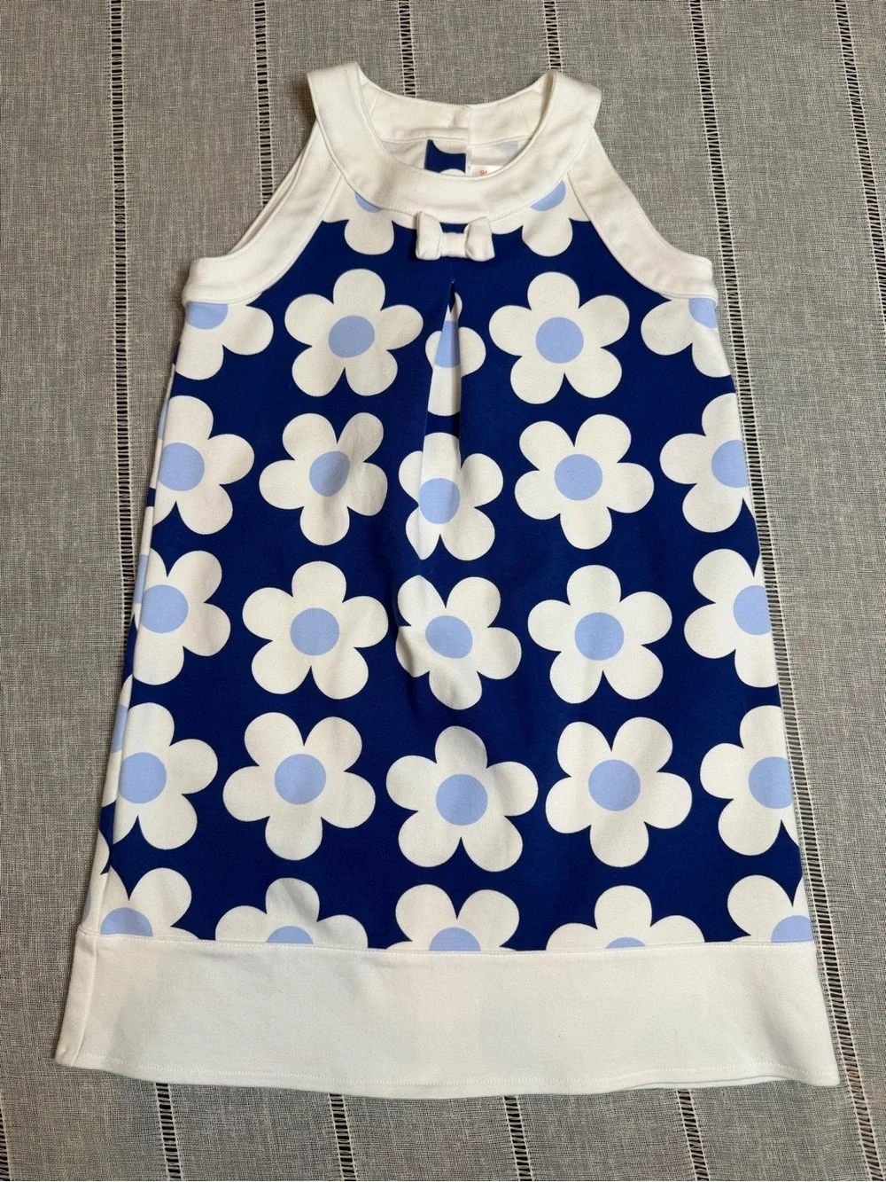 Gymboree Size 7 Blue Flower Dress Hippy Retro Mod Sleeveless